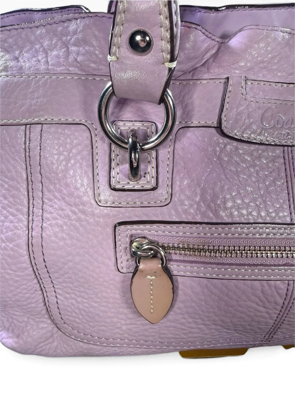 Coach Lavender Leather Shoulder Tote